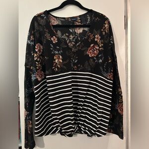 Daytrip Floral and Striped Women's Top